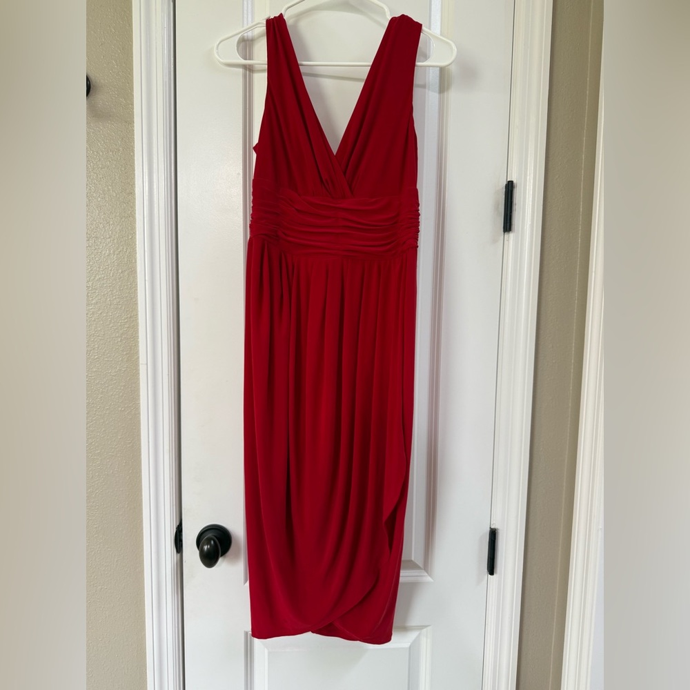 Vintage spiegel red faux wrap cocktail dress size 6